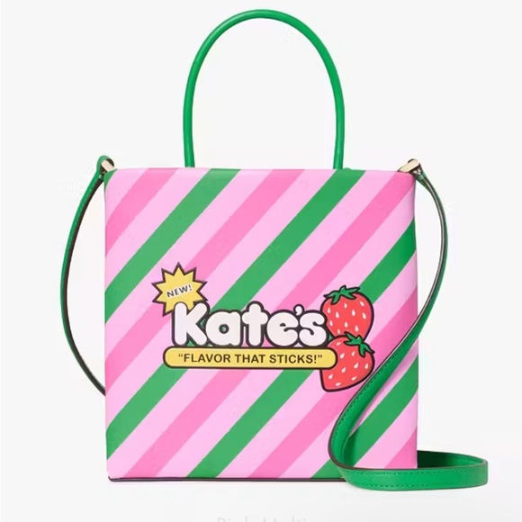 🩷♠️💚KATE SPADE🩷♠️💚Pink Multi Treat Yourself Bubble Gum Mini Tote/NWT - Picture 1 of 9